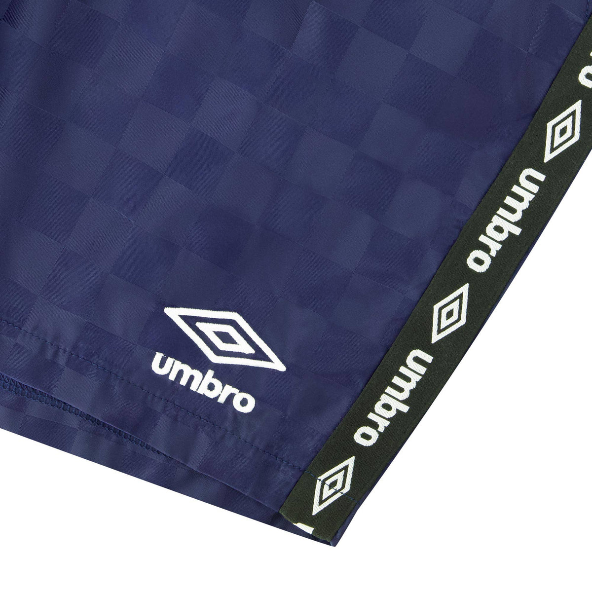 Umbro men's checkered nylon 7-inch logo short, navy