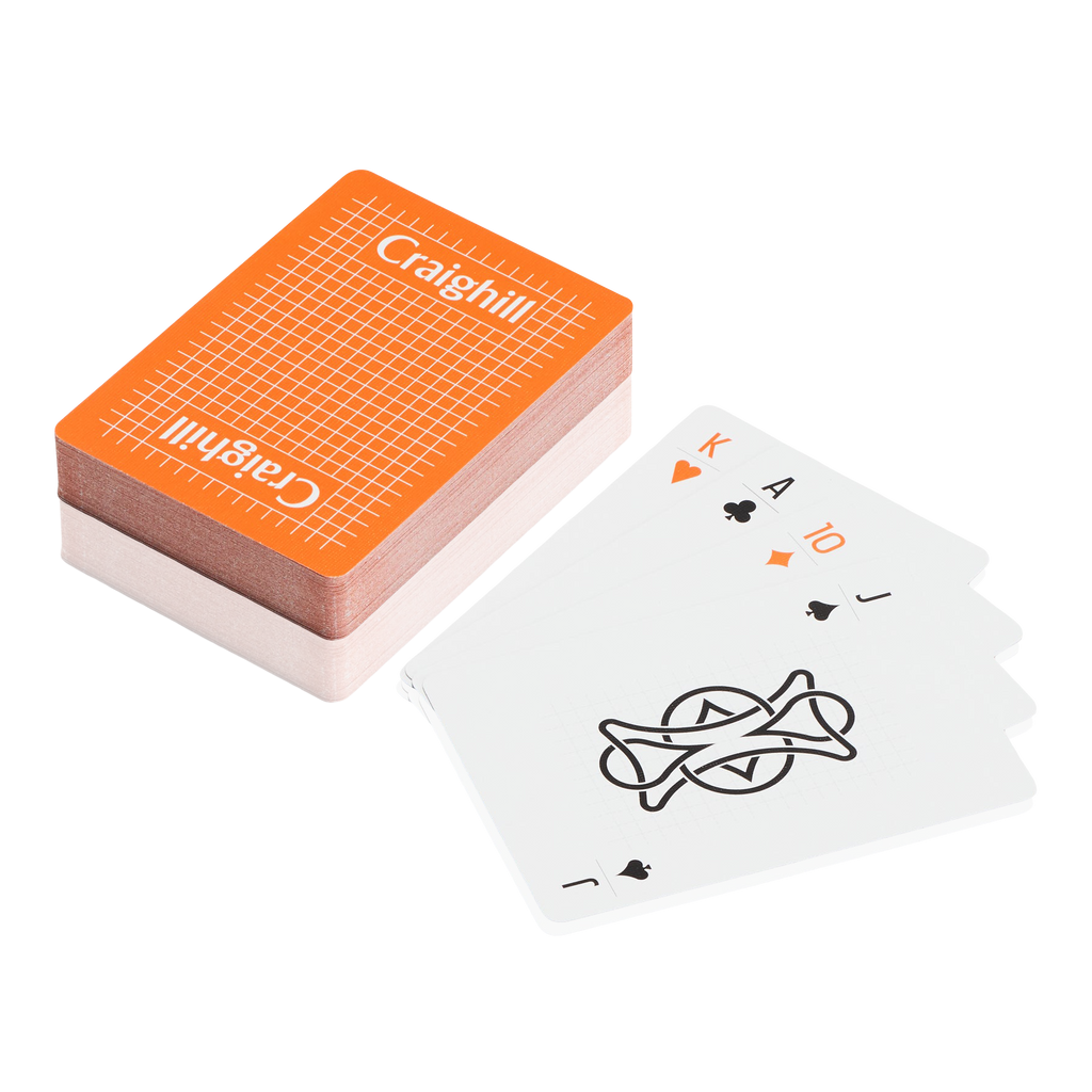 Craighill playing cards, orange, white box