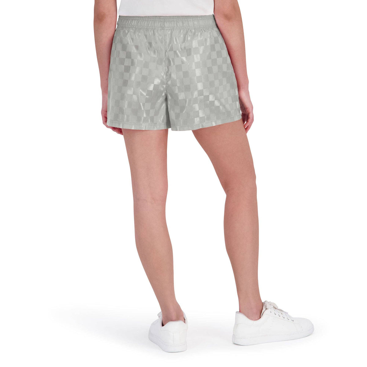 Umbro junior's checkered athletic short, light grey
