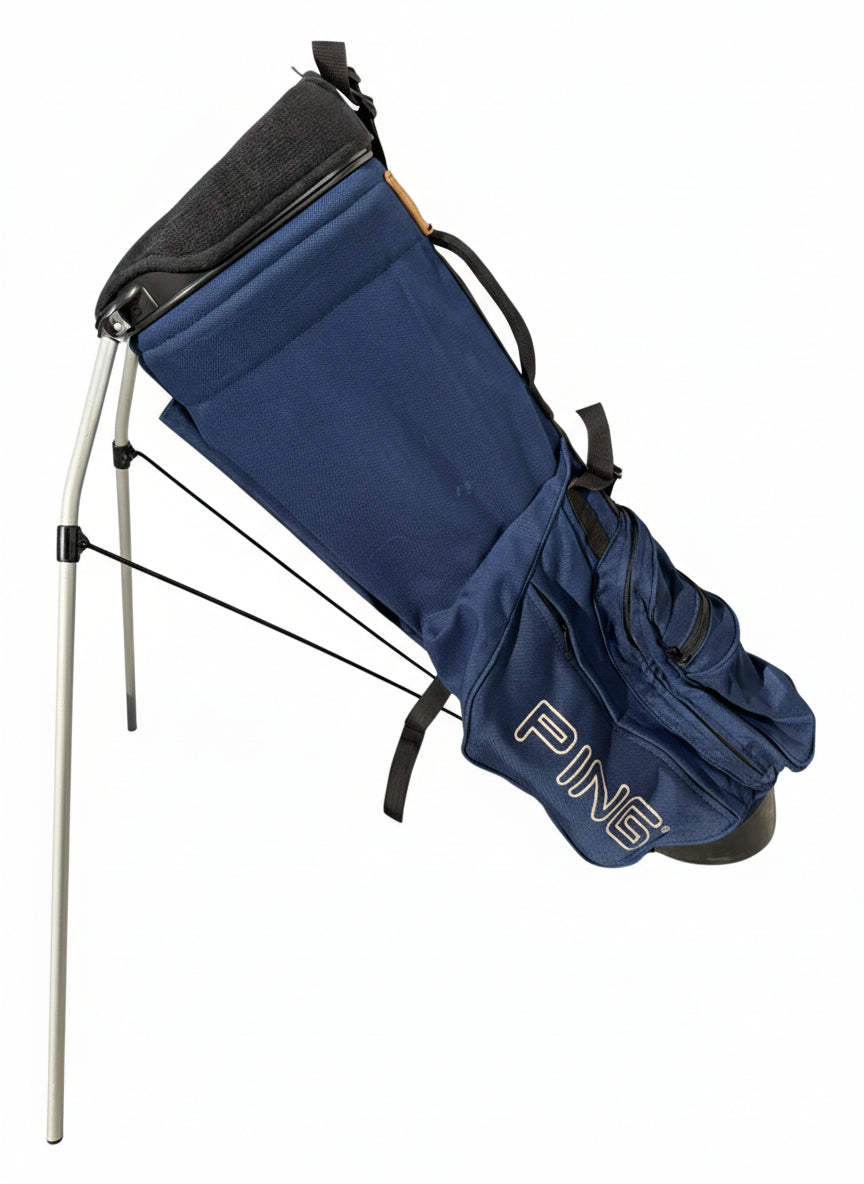 Vintage Navy Ping Hoofer Double Strap Golf Bag