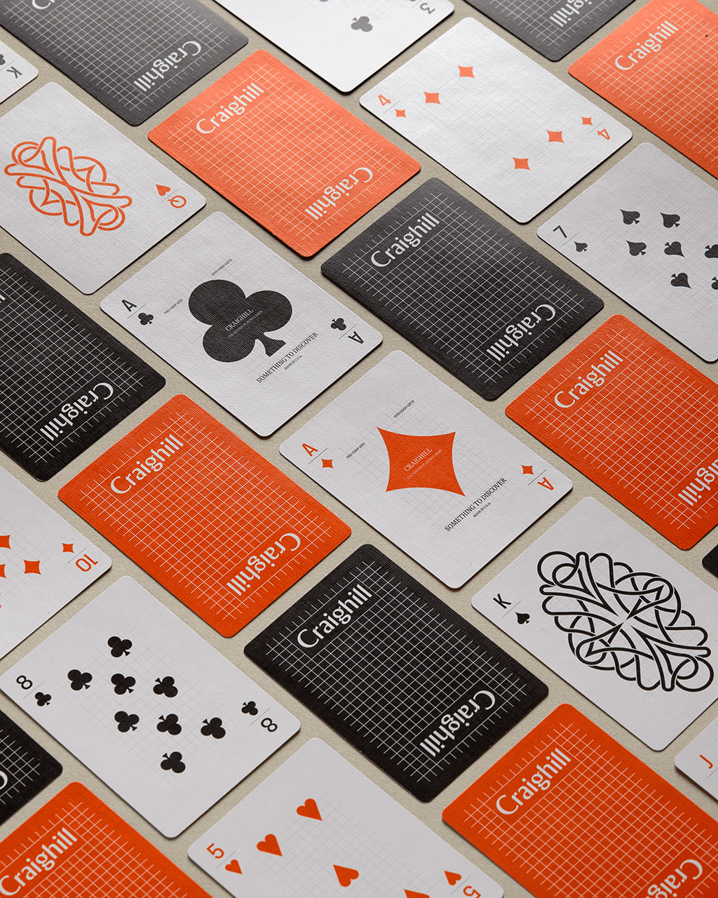 Craighill playing cards, orange, white box
