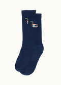 American Trench Zoo crew socks, navy duck
