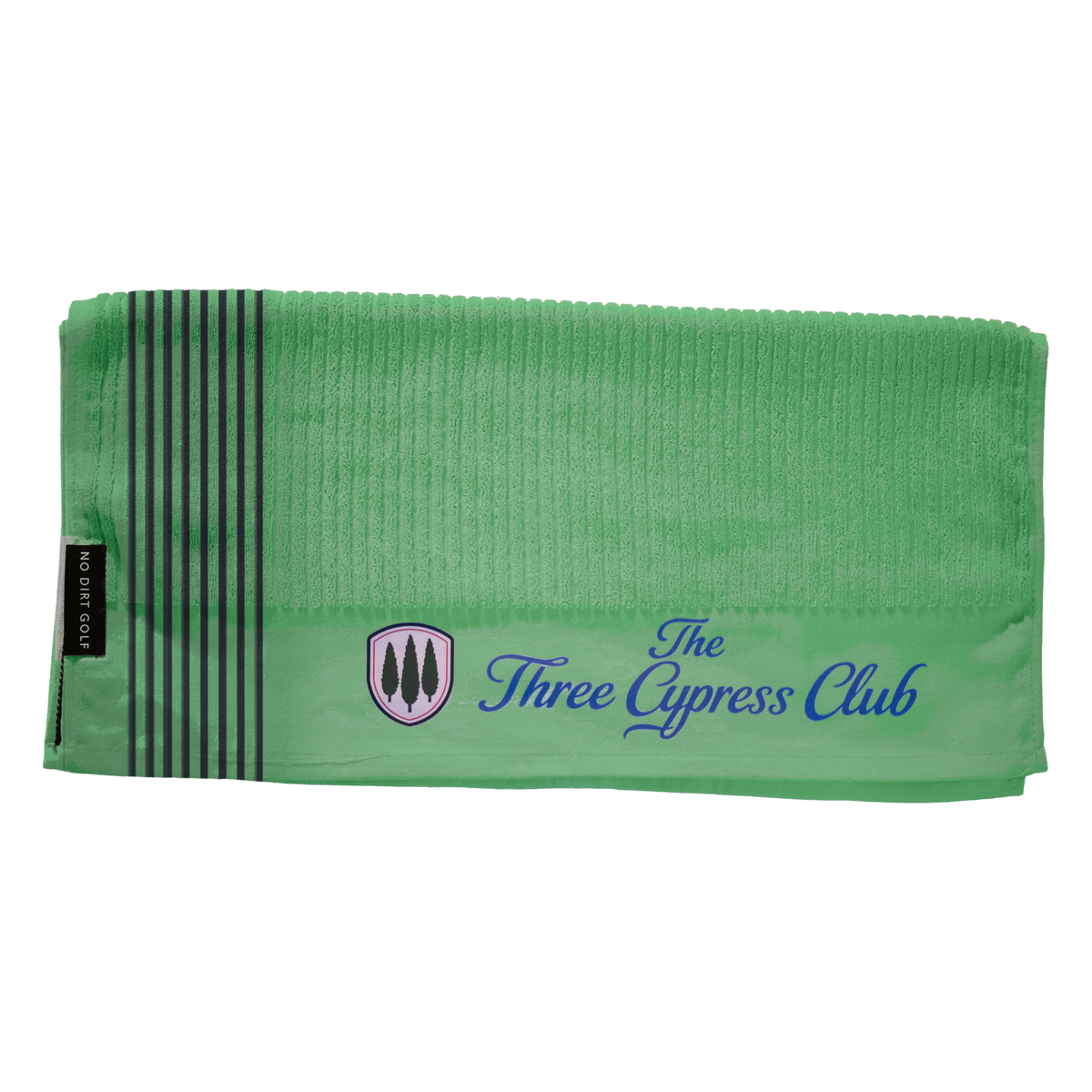Club Crest Caddy Towel, Mint/Silver Stripe