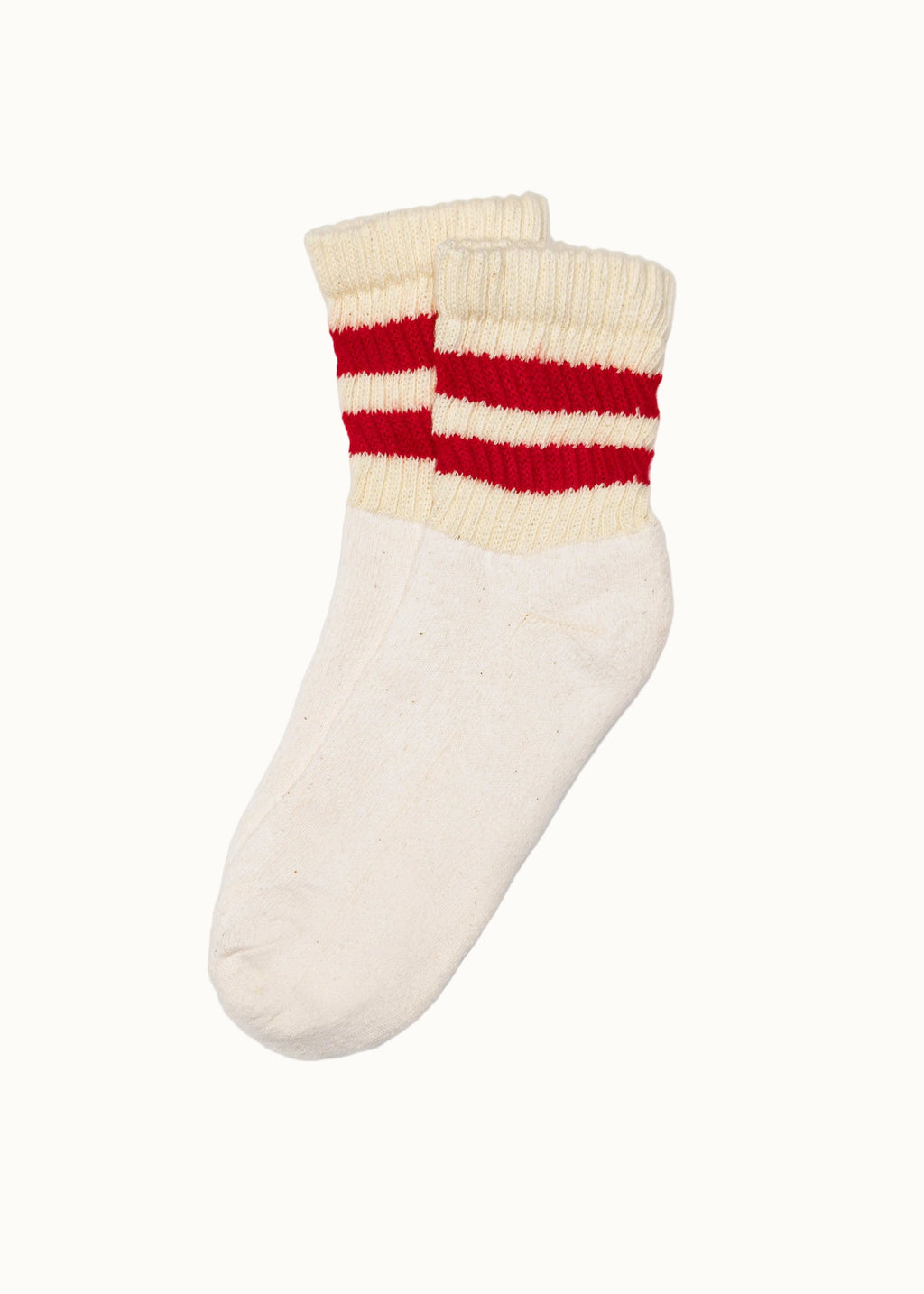 American Trench Mono Stripe quarter crew socks, red