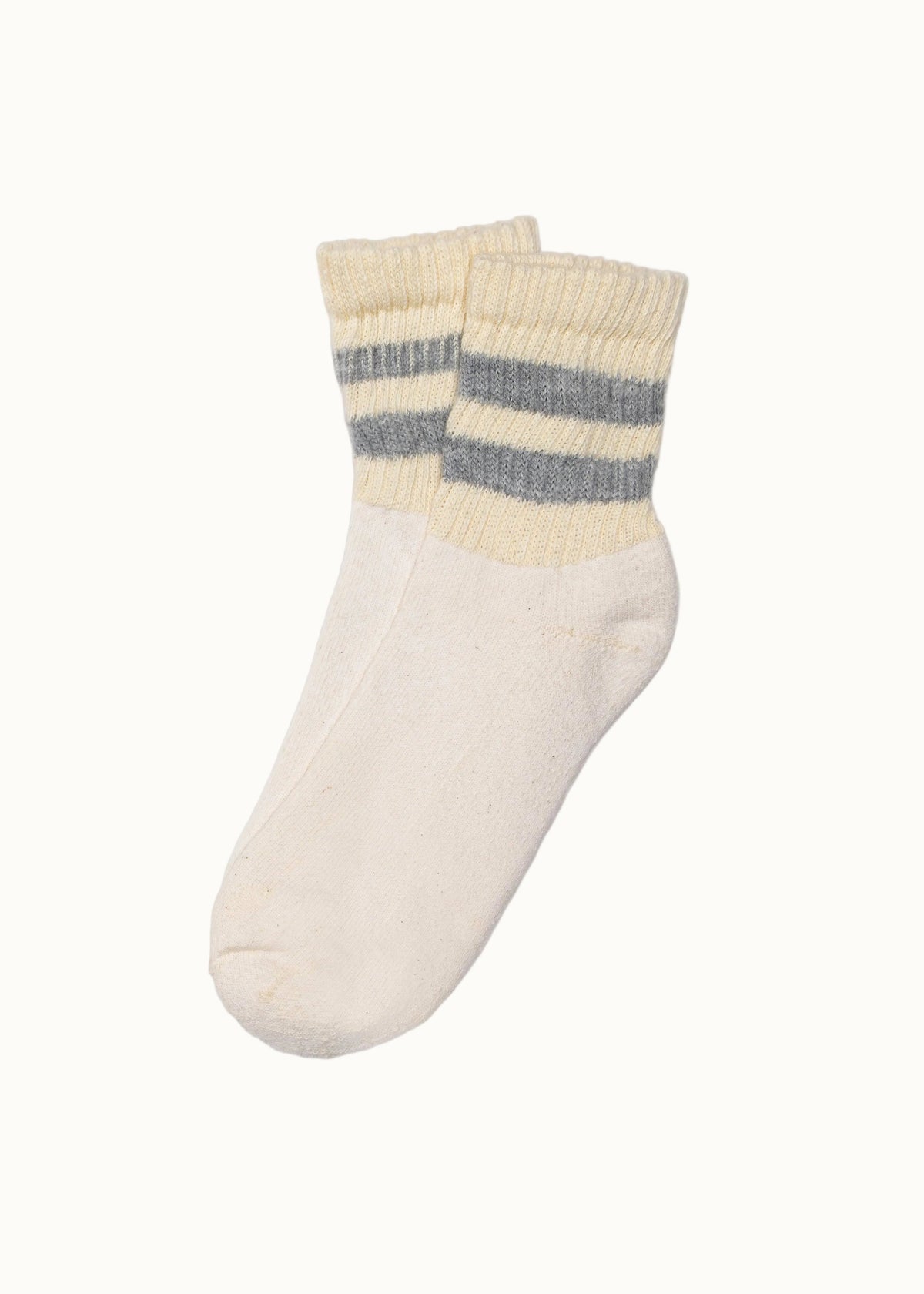 American Trench Mono Stripe quarter crew socks, grey heather