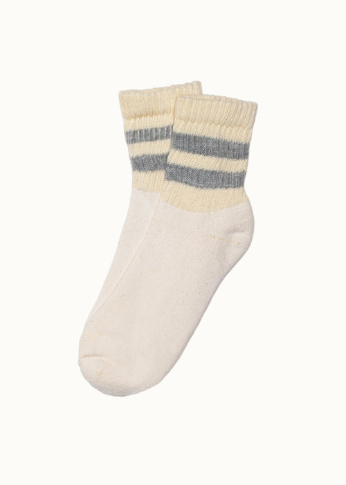 American Trench Mono Stripe quarter crew socks, grey heather