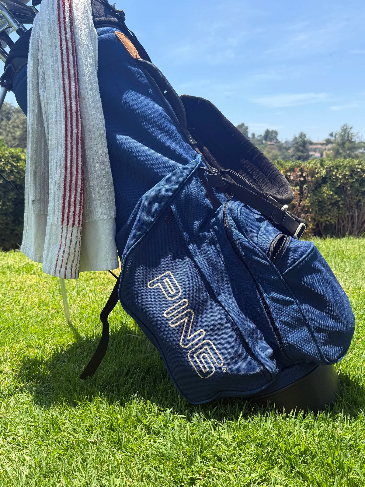 Vintage Navy Ping Hoofer Double Strap Golf Bag