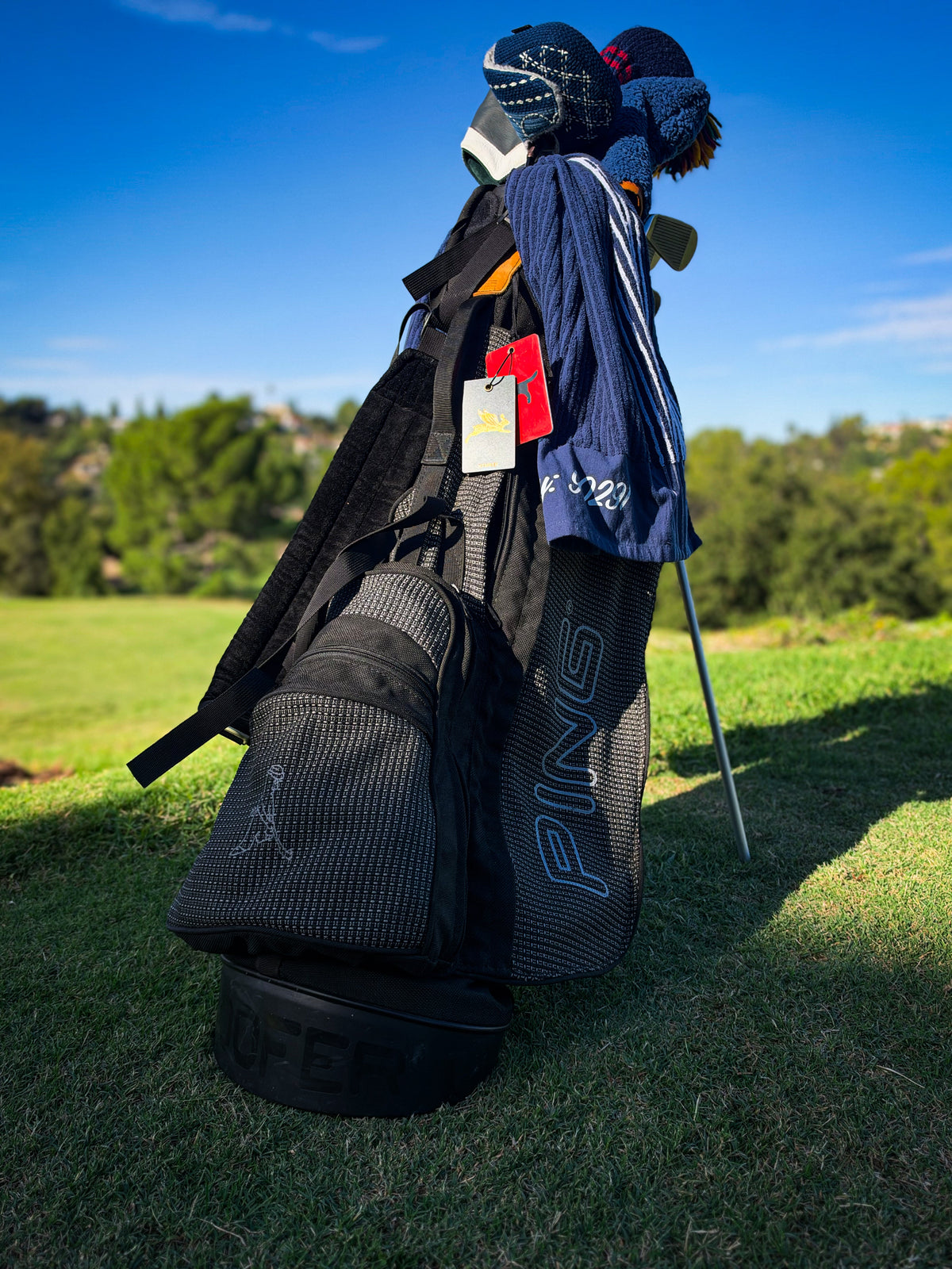 Original PING Hoofer stand bag, black weave, 1996