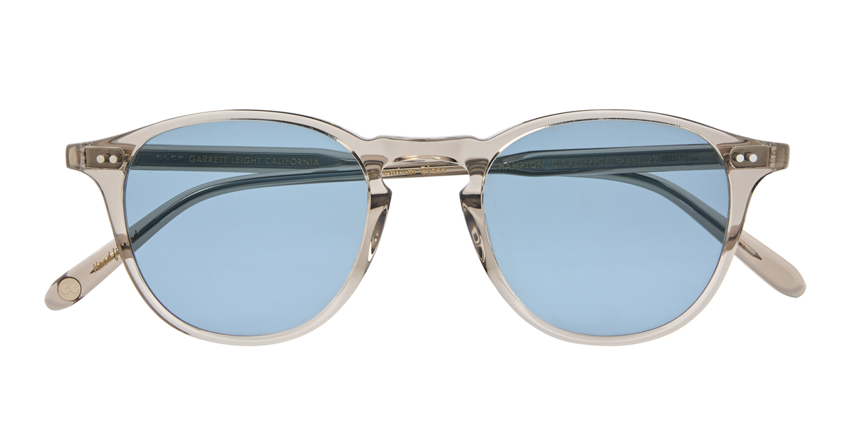 Garrett Leight Hampton Sun, Clay Crystal, folded
