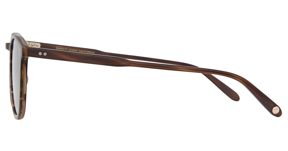 Garrett Leight Kinney Sun, Matte Brandy Tortoise, side view
