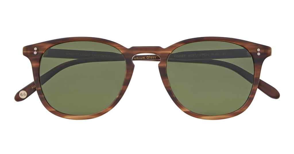 Garrett Leight Kinney Sun, Matte Brandy Tortoise, folded
