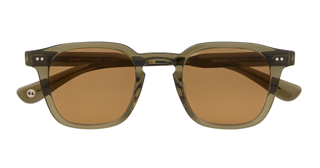 Garrett Leight Verdugo Sun, Willow / Pure Coffee, detail