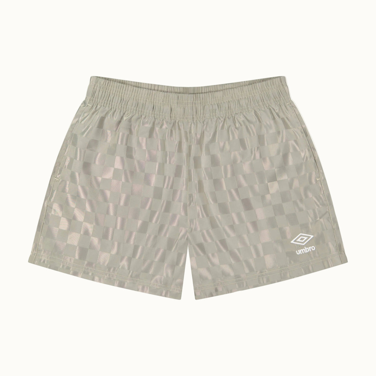Umbro junior's checkered athletic short, light grey