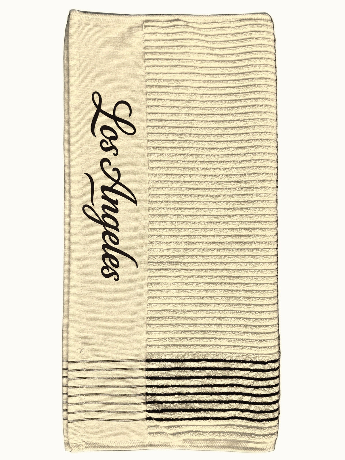 Club Crest Caddy Towel, Cream/Chocolate Stripe