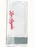Club Crest Caddy Towel, White/Green Stripe